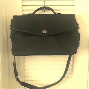 COACH Black Briefcase w/ White Stitching